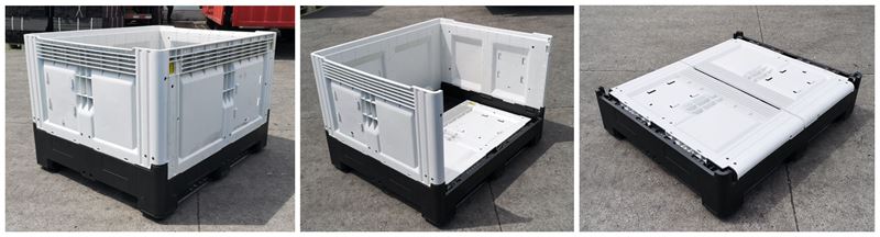 solid foldable plastic pallet bin