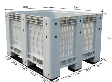 Contenedor de almacenamiento a granel Caja de paletas de plástico