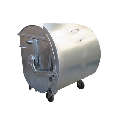 Contenedor de basura con ruedas de acero inoxidable