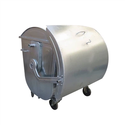 Contenedor de basura con ruedas de acero inoxidable